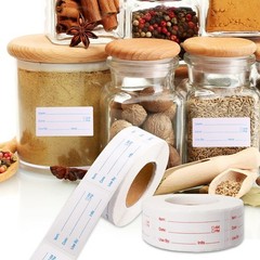 2 Rolls 1000 Pieces Removable Food Labels, 1 x 2 Inch 1 x 2 inch, Blue+red