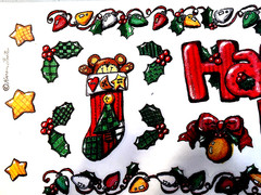 Karen Foster Happy Holly Days Christmas Lights Clear Stickers Borders 2000 NOS