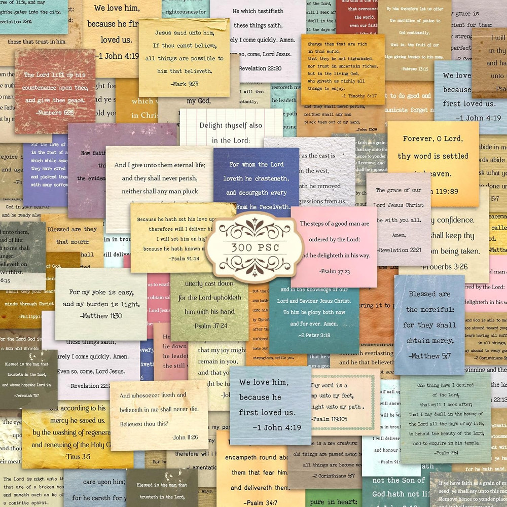 300 PCS Vintage Bible Verse Stickers, Typewriter Style Christian Stickers, Inspi