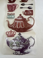 Teapot Sticker ROLL NRN Designs Scrapbook Stickers Tea Time, Teapots, Spoons
