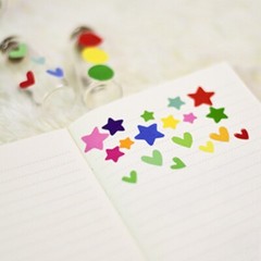 54 Sheets Colorful Heart Polka Dots Star Shape Stickers Rainbow Decorative Decal