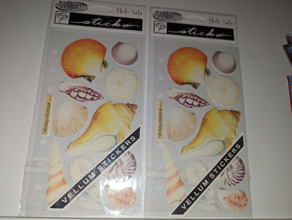 Sticko Vellum 2 Sheets Stickopotamus Sea Shells lot of 2 packs