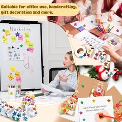 1000Pcs Smiley Face Star Stickers – 1 Inch Self-Adhesive Glitter Foil Sticker…