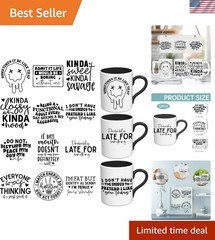 12 Sheets of Sarcastic UV DTF Stickers – Easy Application for Mugs & Glasses