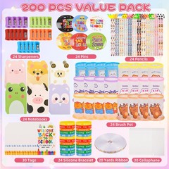 24 PCS Student Stationery Set Pencil Holder Notebook Prize Back To School