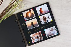 Potricher 10×10 Brown Leather Scrapbook Album Hardcover 80 Page DIY Photo Memory