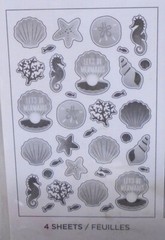 American Greetings Stickers Value Pack Mermaids Sea shells Fish 12 Shts 292 Pcs
