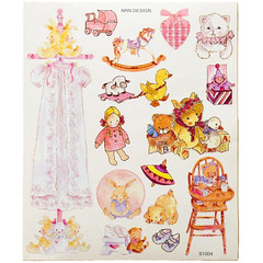 NRN Designs Stickers – Rare Vintage Cute Baby Toys Sticker Sheet – Scrapbooking