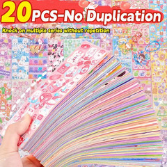 20 Pc Cute Holographic Kawaii Stickers Cartoon Decorative Decals – US Seller