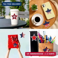 500 Pcs 4Th of July Patriotic Stickers 1.5Inch American Flag Sticker USA Fourth