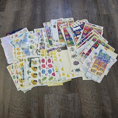 Large Lot Of Assorted Stickers Vintage Modern Scrapbooking Animals Smiley School