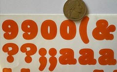 SOLID ORANGE 3/4” ALPHABET Stickers(2 sheets)Making Memories•Letters•Number•Word