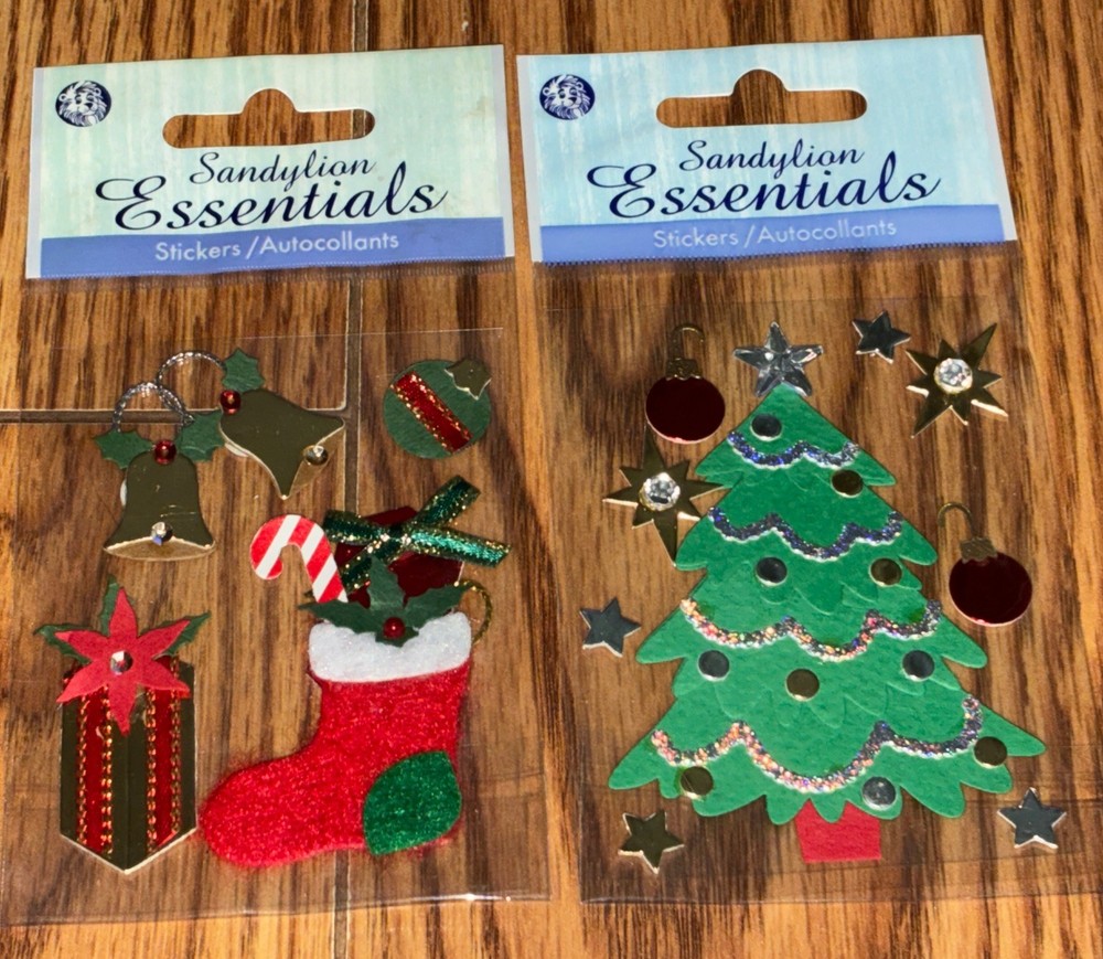 Sandylion Essentials Christmas Stickers Lot Of 2 Packs NEW