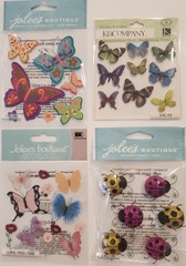 Lot Of 10 JOLEE’S BOUTIQUE K&Co Sticko Scrapbooking Stickers BUTTERFLIES