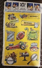 Vtg 1983 RICHARD Celebrity Stickers Sealed Mark I Name Stickers S585