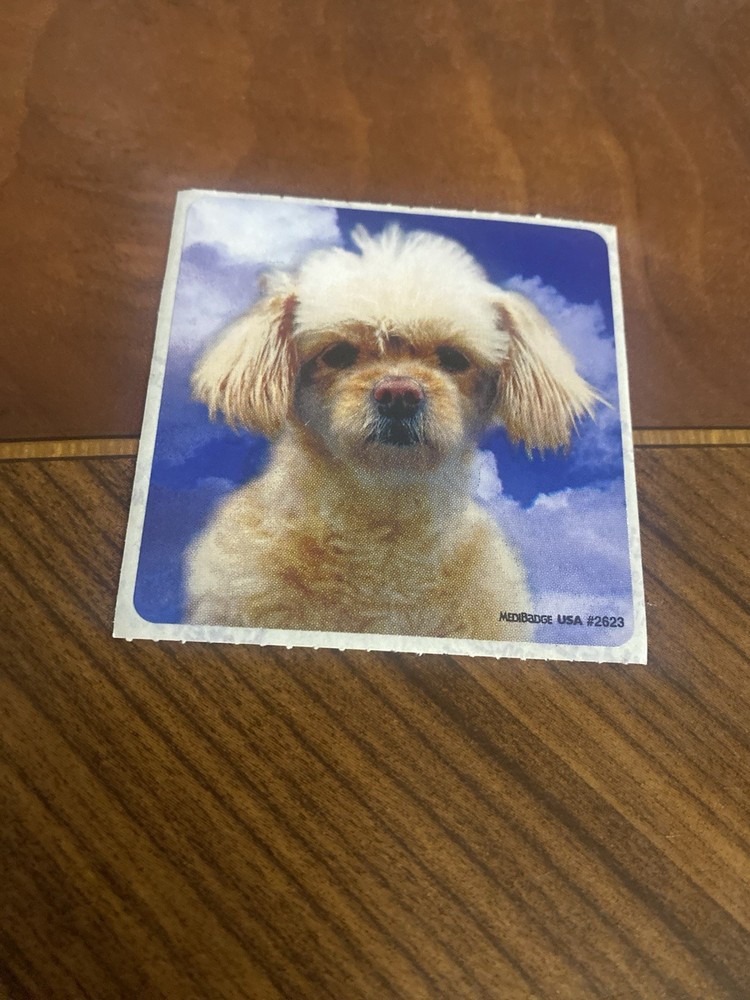Medibadge Cute Pup Cloud Sky Background Sticker Mod 2.5” Inches