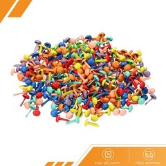 300Pack 4.5 x 8 mm Mini Brads for Paper Crafts Paper Fastener Assorted Colors