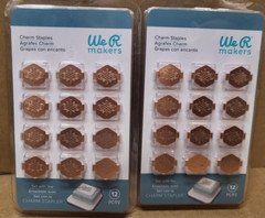 Lot of 2 We R Makers Charm Staples 12pcs Hexagon With Knot Emboss 60001081