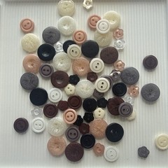 Stampin Up NEUTRALS 72 DESIGNER BUTTONS Espresso Black White Crumb Vanilla Gray