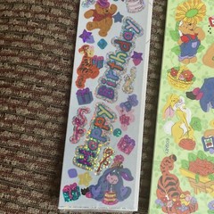 VINTAGE Pooh Sandylion Stickers Sealed Birthday Tigger Eeyore Piglet Garden 4 Sh