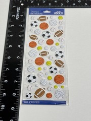Sticko Themed Stickers Sports Balls 53 Pcs Puffy Assorted Colors