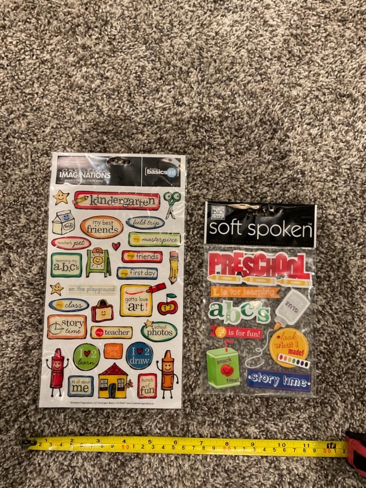 Studio Basics/Soft Spoken SCHOOL Stickers embellishments preschool kindergarten