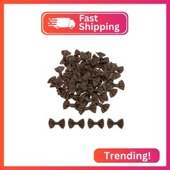 MECCANIXITY 100pcs Dark Brown Bow Ties 1.5″ x 1″ Mini Bowknot for Crafting Littl