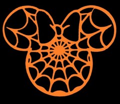 DISNEY HALLOWEEN MICKEY & MINNIE MOUSE, SPIDER, SKULLS, + (BLK, ORANGE, PURPL)