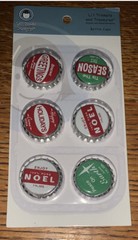 Li’l Davis Designs Holiday Bottle Caps Seasons Greetings Noel Scrapbook Stickers