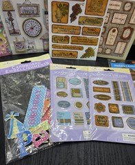 9 Packages Stickers Embellishments Mixed Media Scrapbooking Card Making Crafts