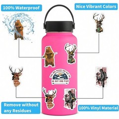50 PCS Hunting Stickers Outdoor Adventure Wild Travel Stickers Waterproof Vinyl