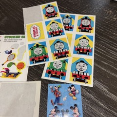 Vintage Lot Of 5 Stickers Superman Tom And Jerry Mickey Thomas And Friends