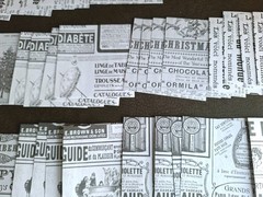 100pc Black & White Retro French Newspaper Ads 3 1/4 X 3 1/4 Scrapbook Papers