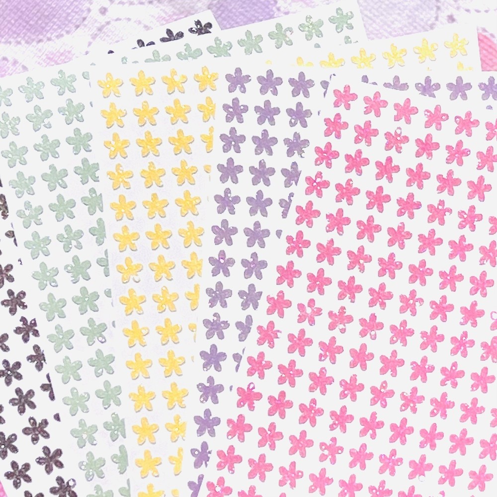 Glitter Flower Stickers! – Choose a Size & Color – Cute & Sparkly!