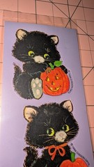 Vintage Gibson Stickers Halloween Sticker Treats Black Cat 1 Sheet In Plastic