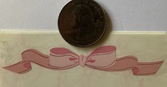 PINK/GREEN SILVER METALLIC BOW Stickers(2pc) Mrs.Grossman’s•Pastel •Card Making•