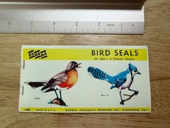 Vintage Eureka Mid Century Wild Bird Seals Stickers Booklet 24 Seals Complete