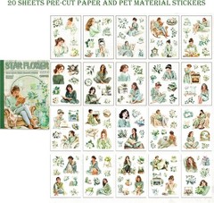 480 Feminine Washi Stickers: 4 Books of Transparent Pre-Cut Scrapbook Supplies