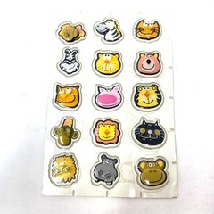 Vintage Plastic 3D Bubble Stickers Zoo Farm Animals Sea Creatures Preowned
