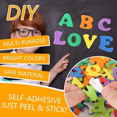 MIDELONG Foam Letter Stickers, Colorful Self-Adhesive A-Z Alphabet Multicolor