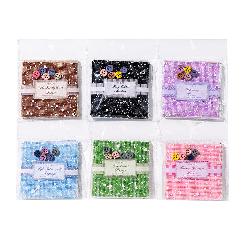 49Pcs Vintage Ephemera Pack Scrapbook Paper + Fabric + Buttons DIY Journal Album