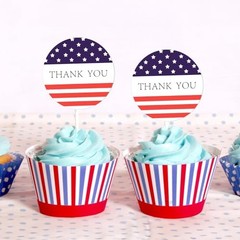 American Thank You Stickers, 500PCS American Flag Stickers, 1 inch Round