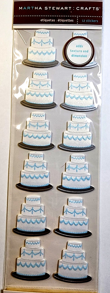 Martha Stewart Pearl Wedding Cake 3D Stickers NOS 2007 Scrapbooking Craft