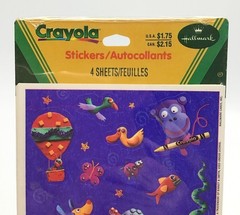 Vintage Hallmark Crayola Stickers 4 Sheets 90s Sealed New Old Stock Pack