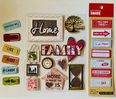 K & Company Scrapbooking Stickers Clips Crafter’s Square Dimensional Glitter Lot