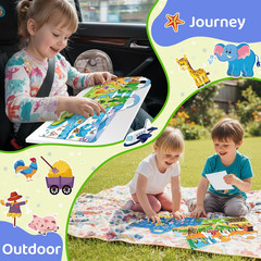 Jelly Sticker Books for Toddlers 2-6 Years, 4 Sets of Reusable Sticker Books