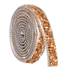 Self Adhesive Resin Rhinestone Strips, Diamond Bling for Crafts, Rose Gold