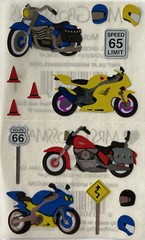 MOTORCYCLE Foil Stickers(14pc)Mrs. Grossman’s•Riding•Helmet•Speed •Route 66•Road
