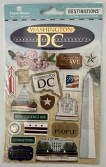 Paper House 2D/3-D~WASHINGTON DC~sticker set~BNIP~Nice! FAST SHIP!!