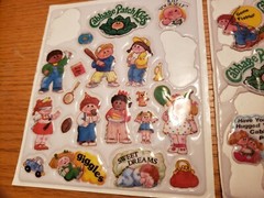 VTG 80s Cabbage Patch Kids Puffy Stick On Stickers Mixed Lot 3 Partial Sheets